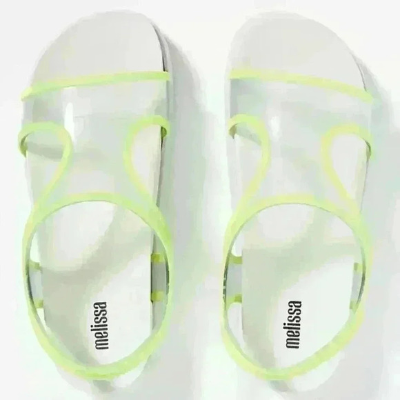 Melissa bikini clear white and lime green platform sandals - Picture 1 of 5